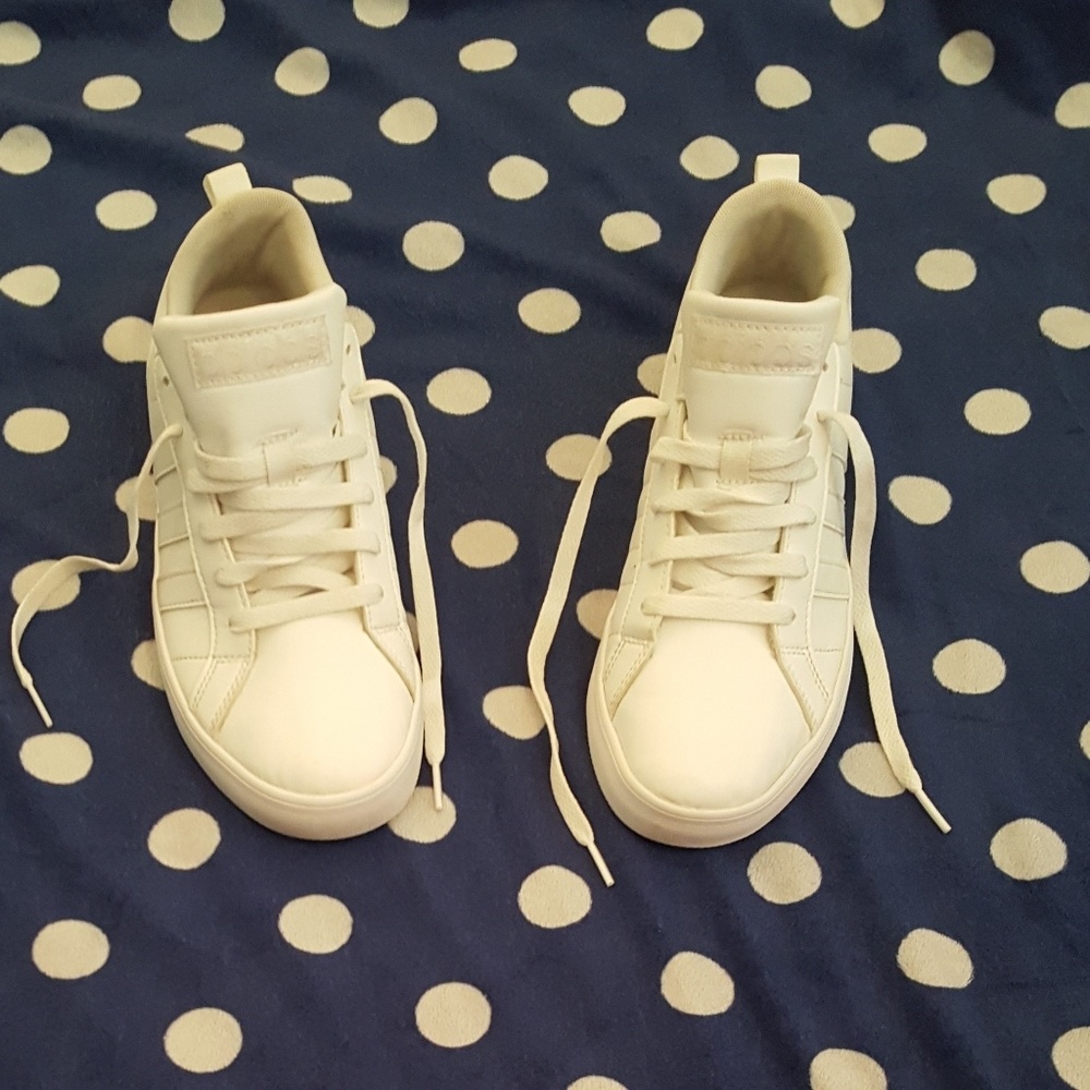 Men All White Adidas Size US 8 UK 6.5